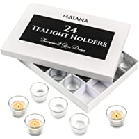MATANA 24 Portavelas de Vidrio Transparente Premium (5cm) - Regalo y Decoración